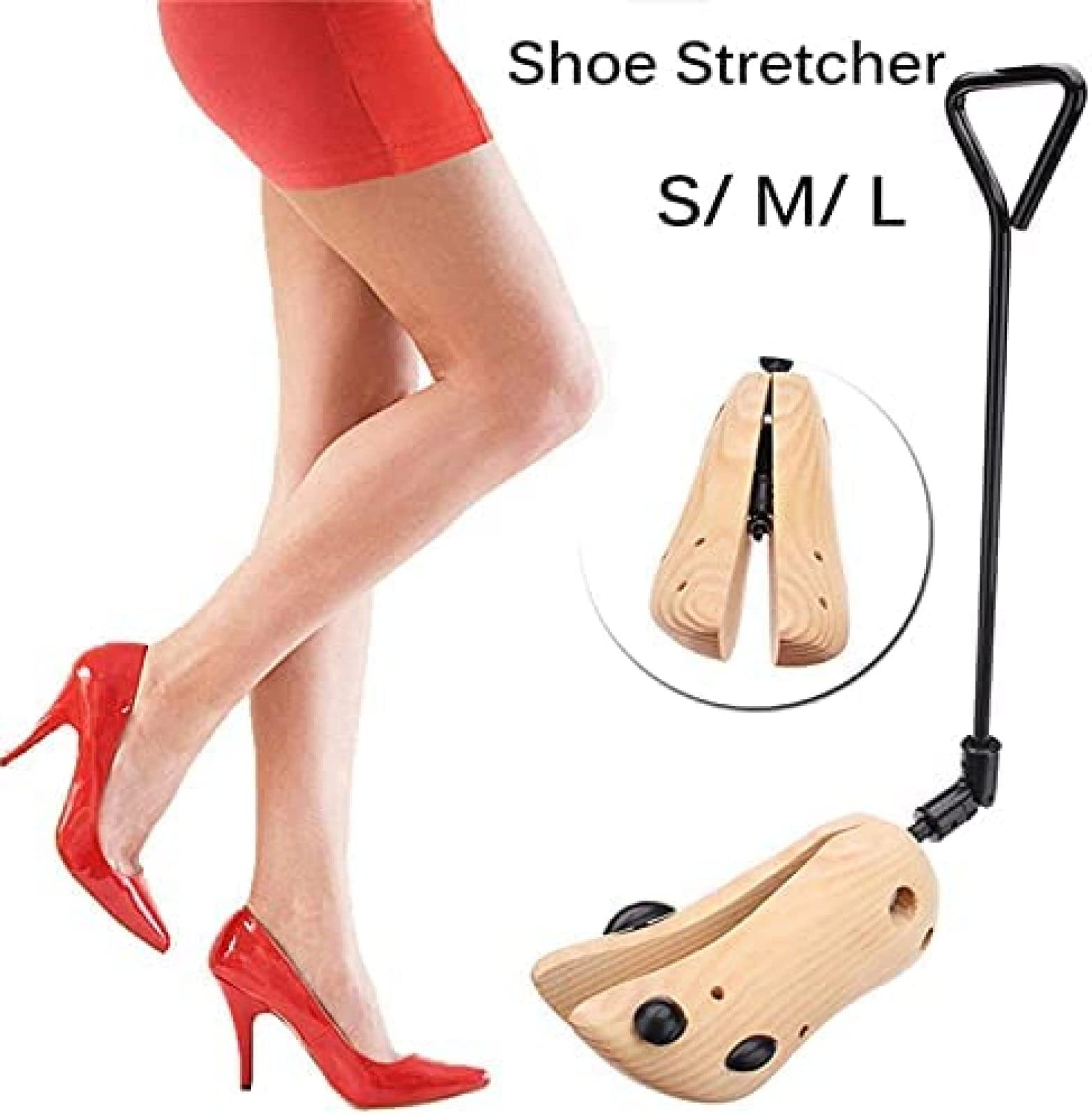 Massivholz-Stiefel-Schuh-Expander, Schuh-Stiefel-Stretcher-Unterstützung, Massivholz-Kiefernholz-Stretcher, für Damen und Herren, lockert Enge Schuhe mit starker Holz- und Metallkonstruktion