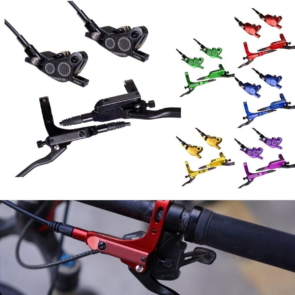Set di freni a disco idraulici in alluminio, 4 pistoni per un arresto robusto sulle biciclette (blu)