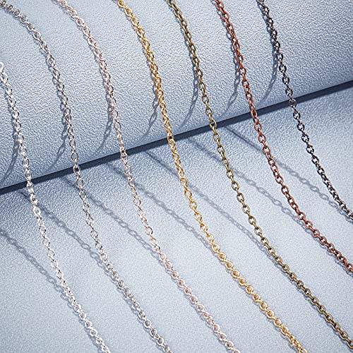 arricraft 7 Rolls Iron Cable Chains, Flat Oval Handmade Chains, Metal Chain Bulk for Necklace Jewelry Accessories DIY Making- 32.8 Ft/Roll