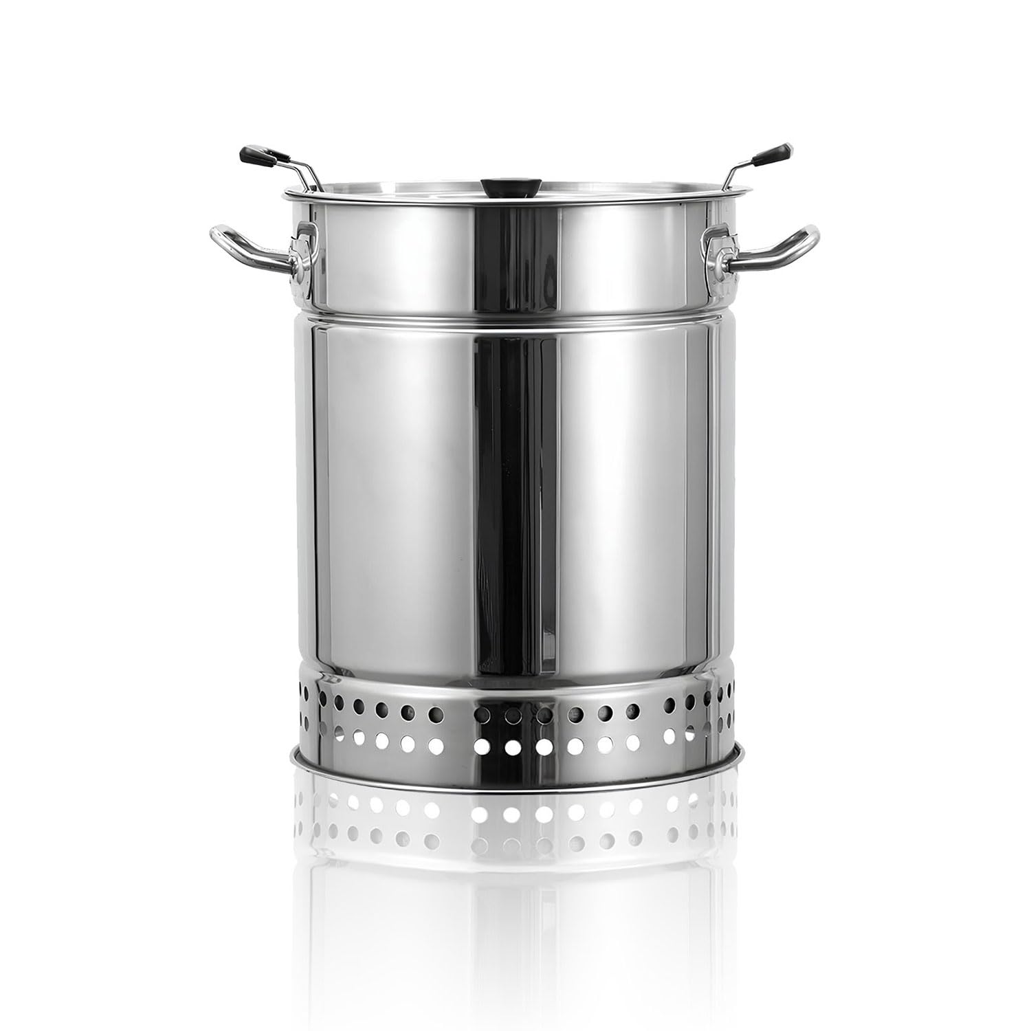 Barbecue au Charbon de Bois Portable en Acier Inoxydable, Barbecue au Charbon de Bois sans fumée, Four étouffé Suspendu intérieur et extérieur, grilles Verticales au Charbon de Bois