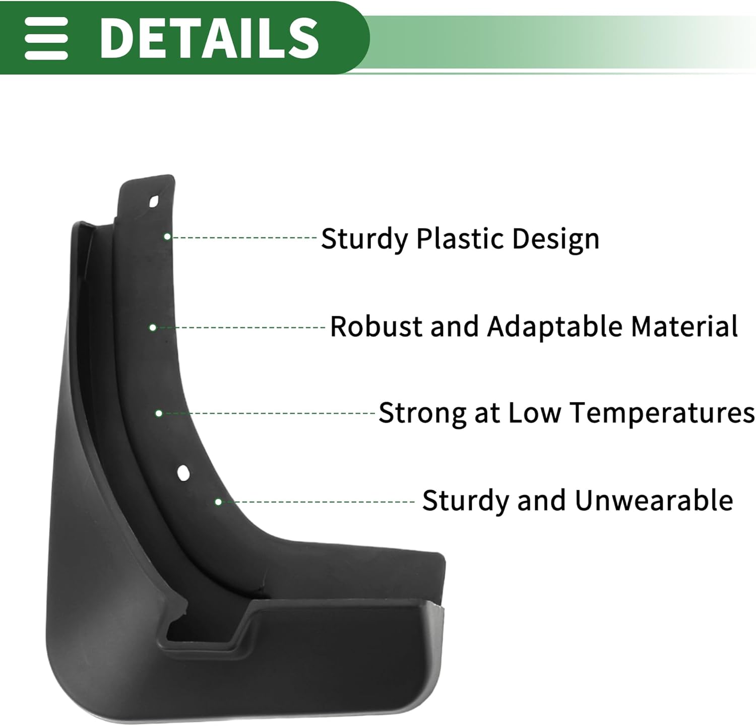 Motoforti Mud Flap Splash Guard Mud Guard for Volkswagen GTI (Hatchback) 2015-2017 Plastic W/Mount Accessories Black