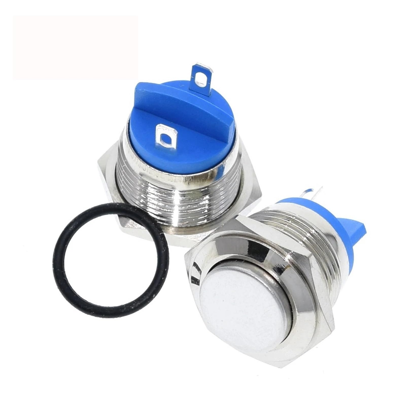 BKGWCSOR 16mm metal push button waterproof nickel plated brass button switch press button reset 1NO high round momentary Switches