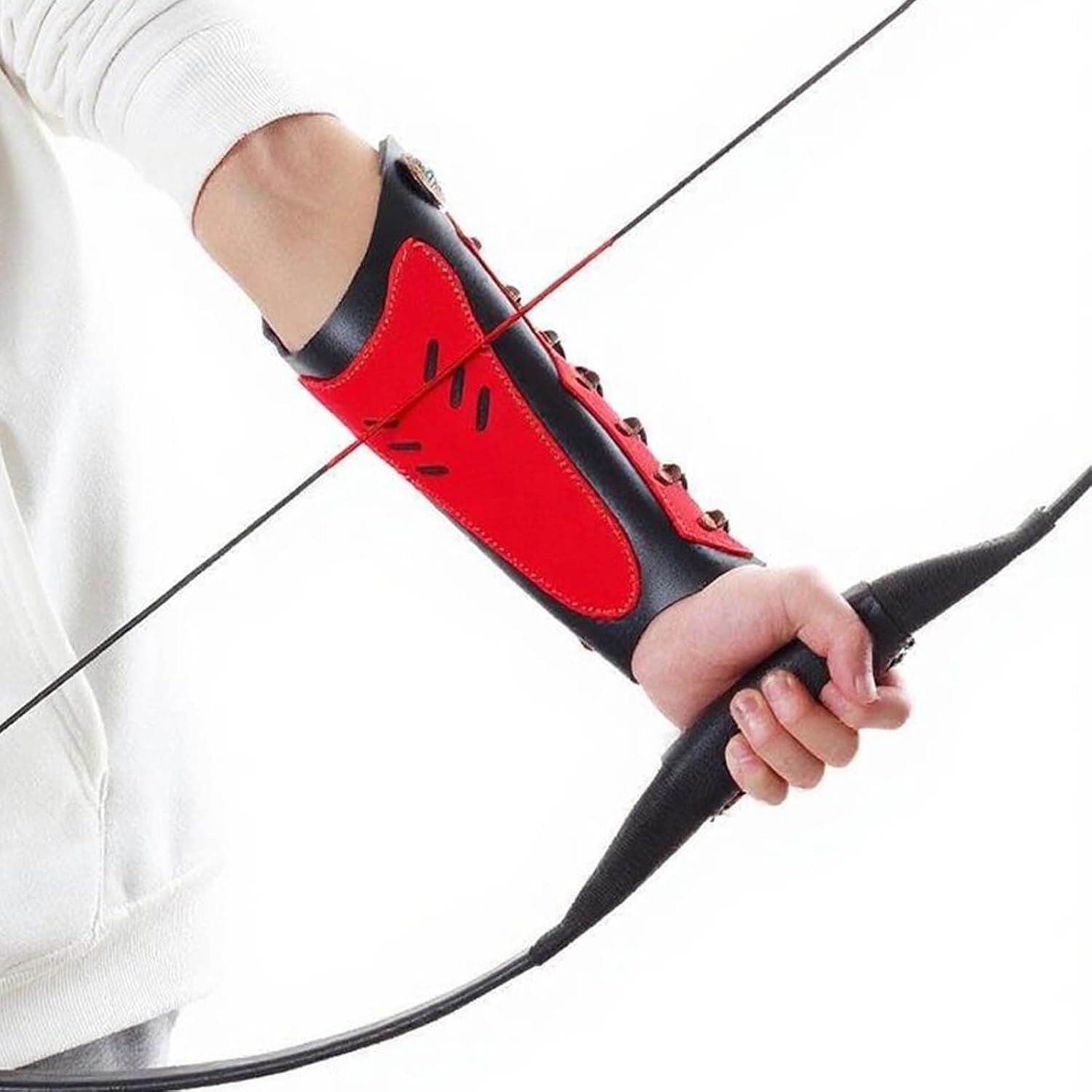 Handmade Leather Arm Guards Bow Hand Shooting Glove Adjustable for Hunting Shooting Arm Protector Wristband Gauntlet Unisex Medieval Bracer