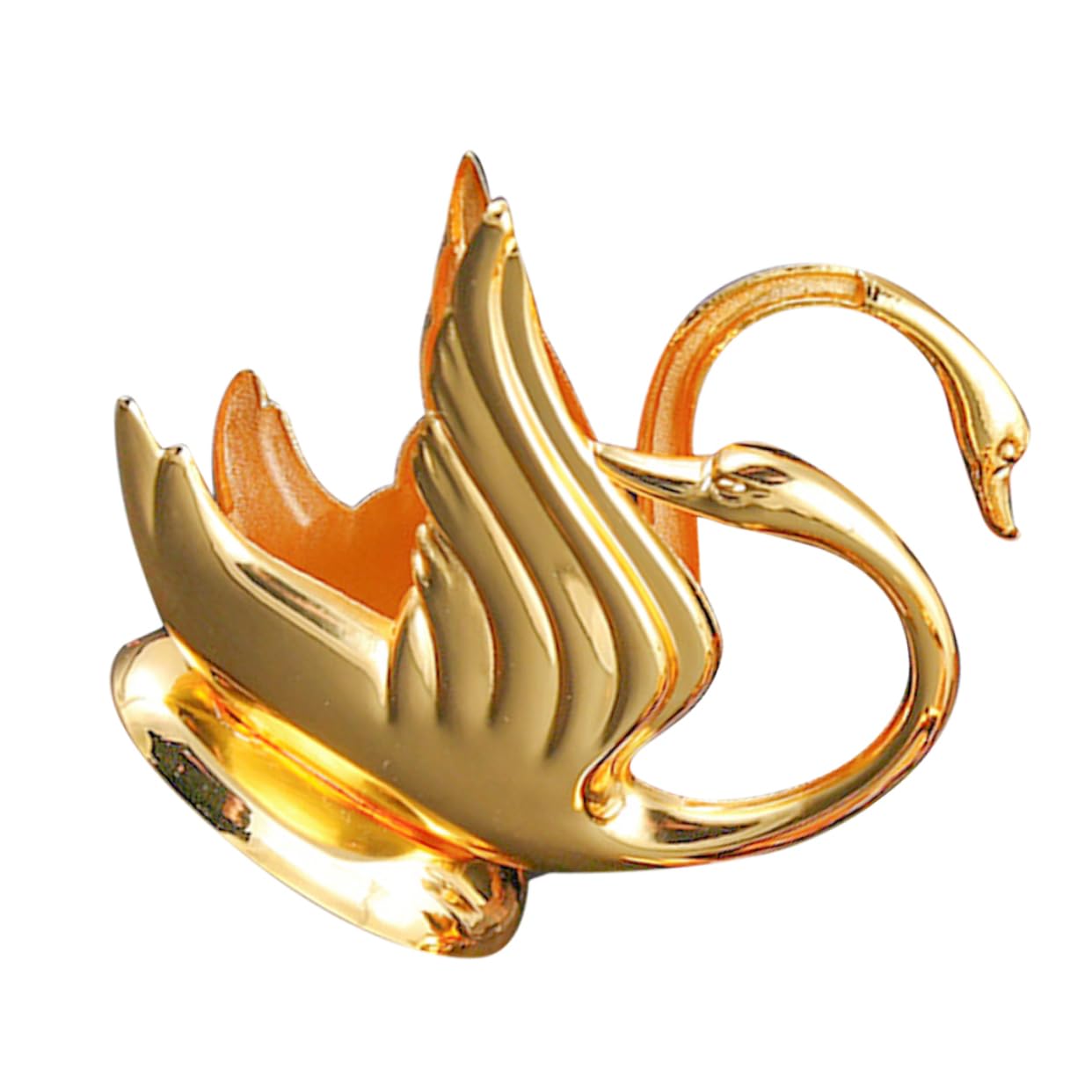 Servilletero de Aleación de Zinc de Cisne Dorado para Mesa Decorativa | Diseño Simple, Borde Liso y Uso Práctico, Adorno de Escritorio para Salón y Hotel
