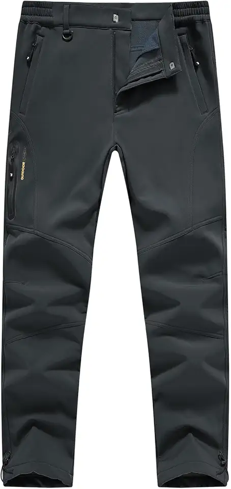 Calças de neve masculinas impermeáveis isoladas para caminhadas de inverno snowboard forro de lã softshell calças de esqui