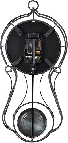 Miniatura 8 de CLXEAST Reloj de pared con péndulo de metal de 20 pulgadas, funciona con pilas, relojes de pared grandes para decoración de sala de estar, acabado