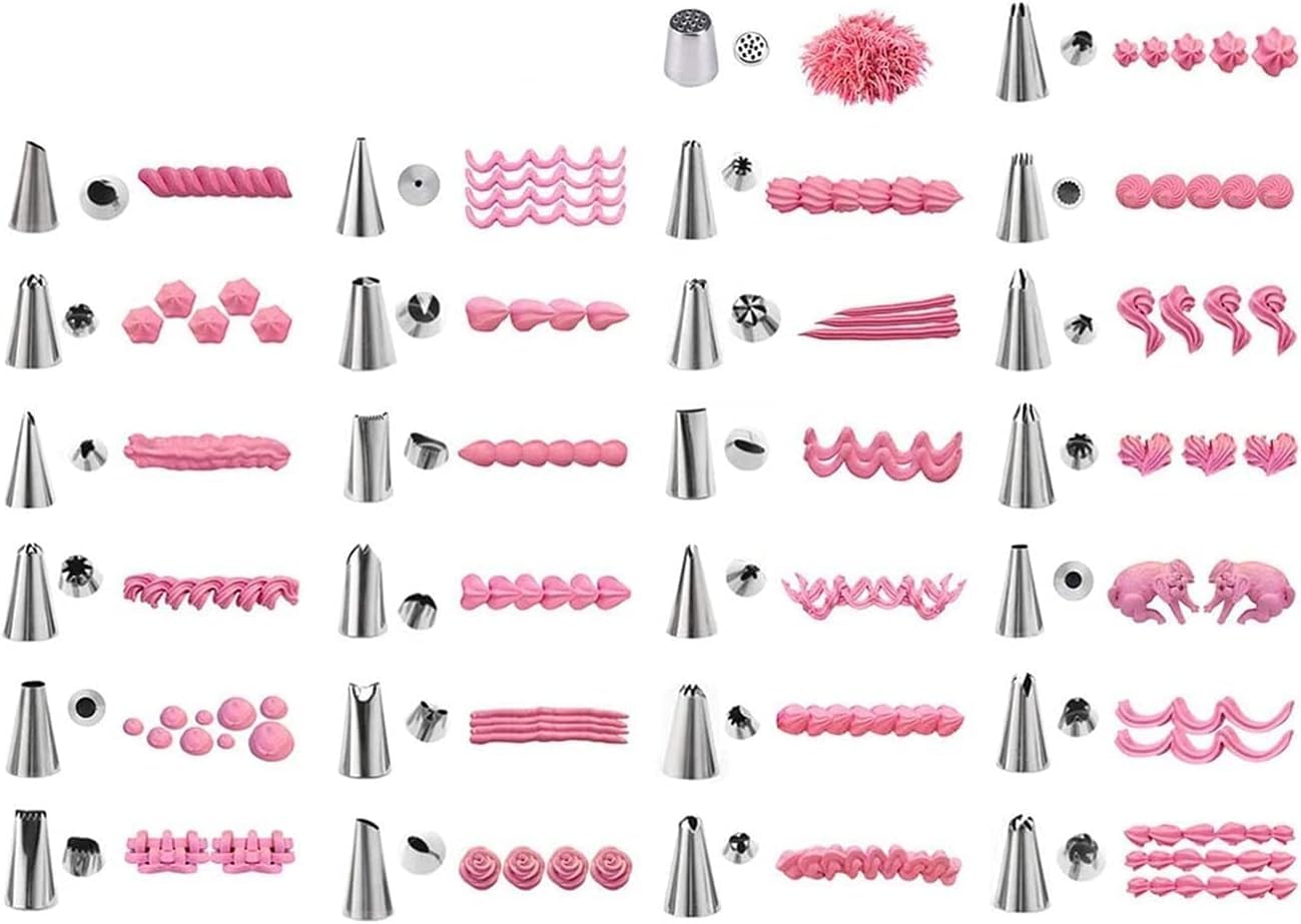Juego de boquillas para Manga pastelera de 15/85 Piezas, boquillas de Acero Inoxidable, Herramienta para decoración de Pasteles, Kit de boquillas Reutilizables (85 Piezas).