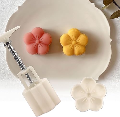 Miniatura 5 de Molde de prensa de pastel de luna de flores chinas galletas prensadas a mano para postres bricolaje pastel de luna 1 molde con 4 sellos para varias