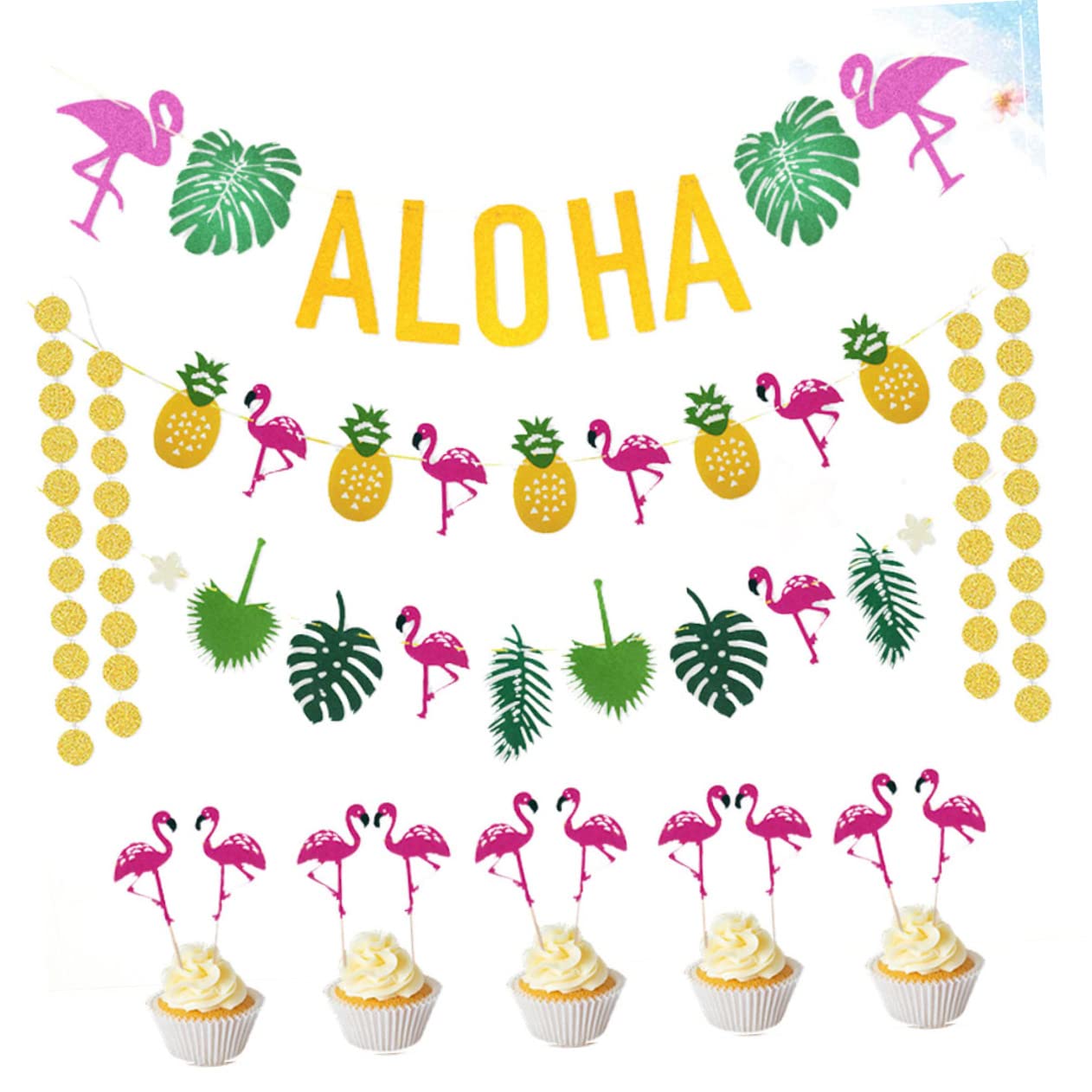 Toyvian 3stücke Hawaiian Party Deko Mit Aloha Girlande Tropischen Accessoires Und Bunten Anhängern Für Sommerfeste Gartenpartys Und Strandveranstaltungen Teiliges Für Fröhliche Feiern