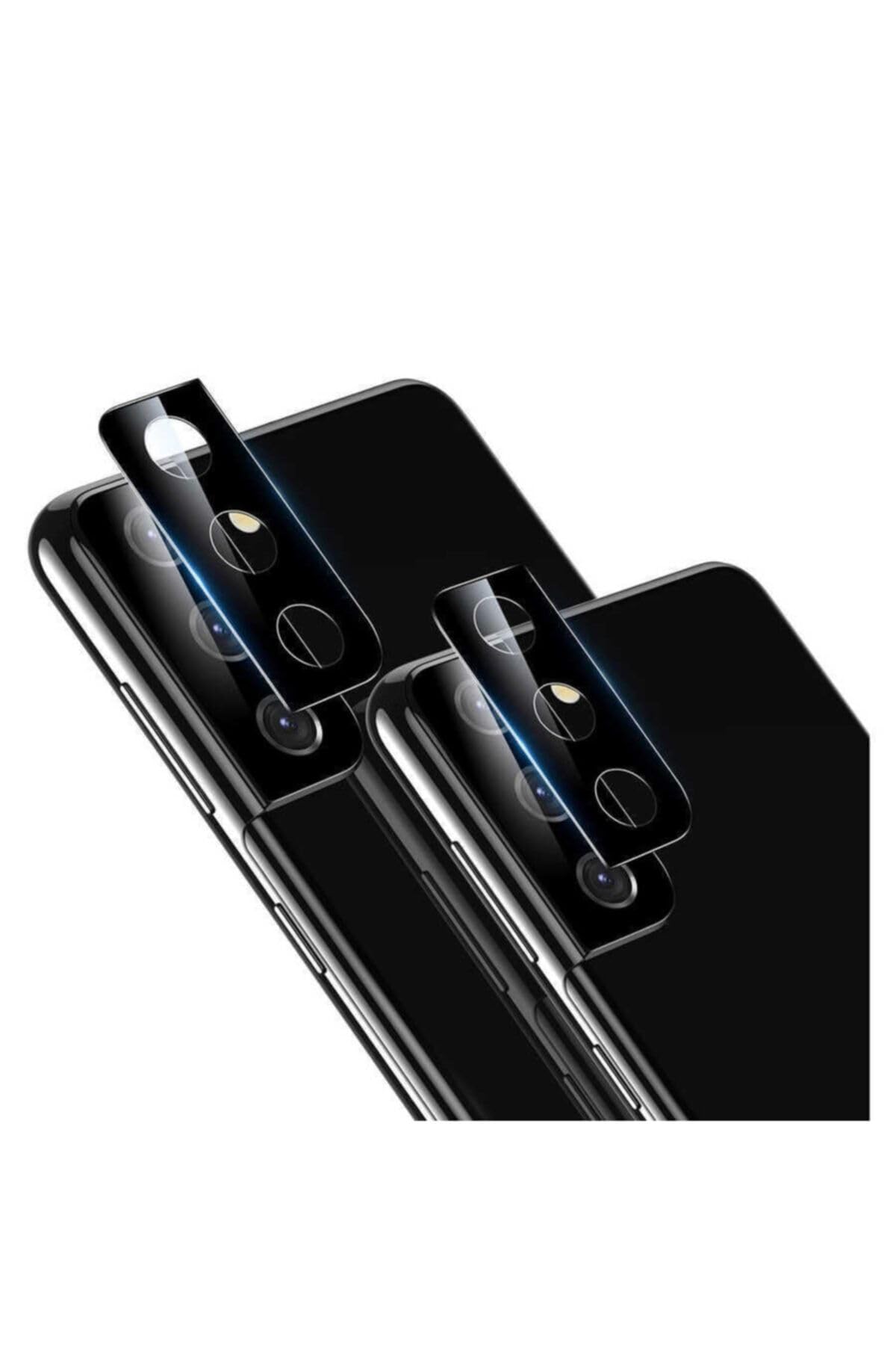 Zore Galaxy ile uyumlu S21 Plus Kamera Lens Koruyucu Cam Filmi Siyah