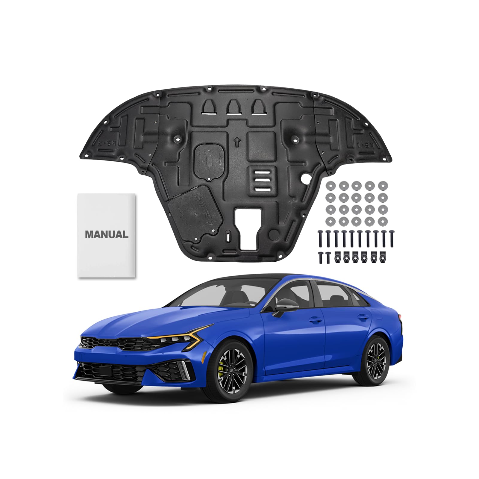 Engine Splash Shield Kit for KIA K5 2021-2026 with Screw and Instruction