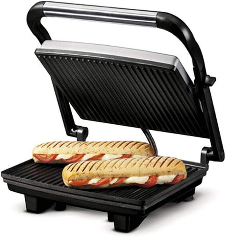 Nova NGS 2449 1000 Watt Panini Sandwich Grill Maker (Black/Grey), Plate Dimensions - 25.3 cm's Length / 17.8 cm's Width