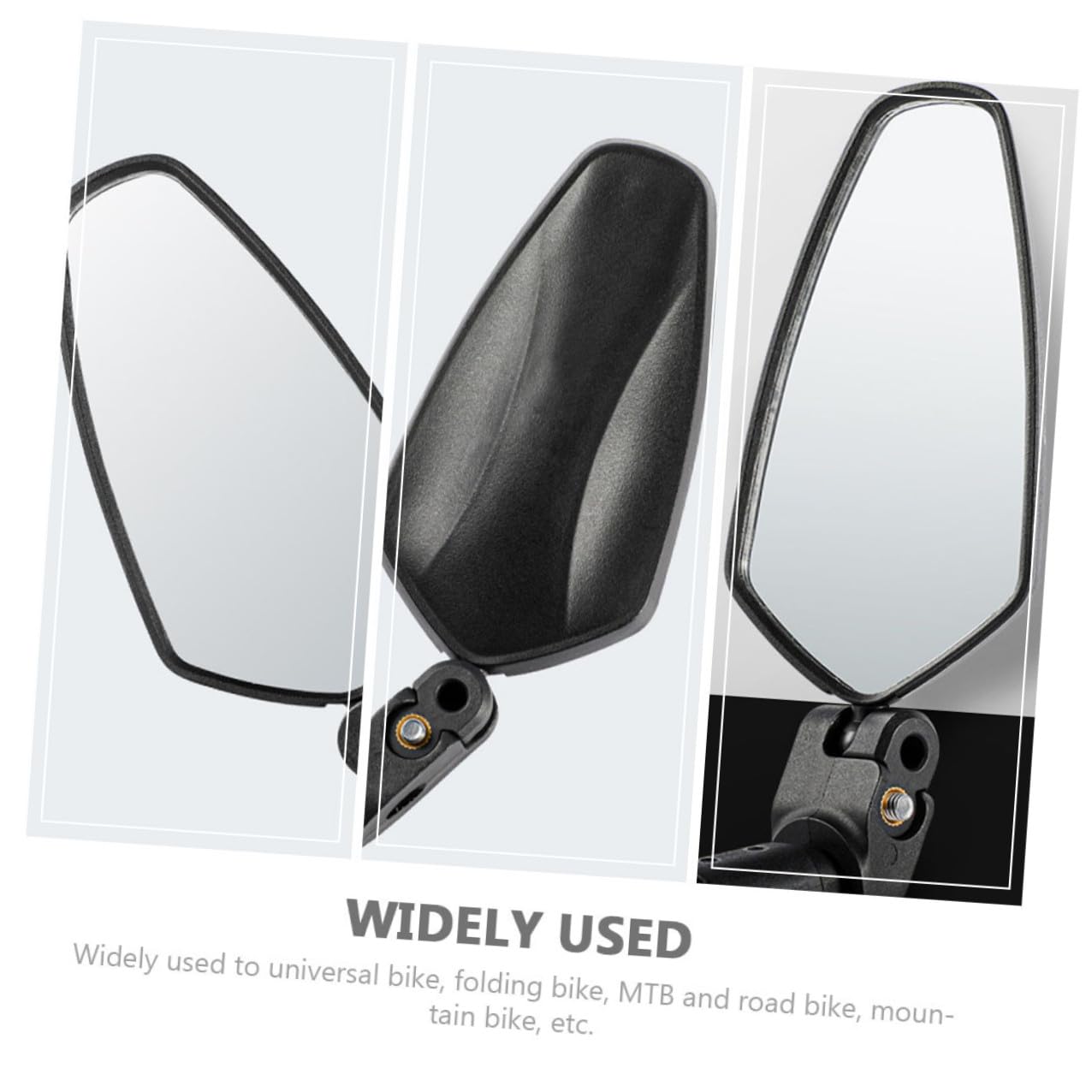 Specchietto Retrovisore Bici Riflettente 2 Pezzi Nero | Nylon Pa, Pp e Acrilico, Installazione Semplice, Effetto Riflettente Chiaro, per Pieghevole e Strada