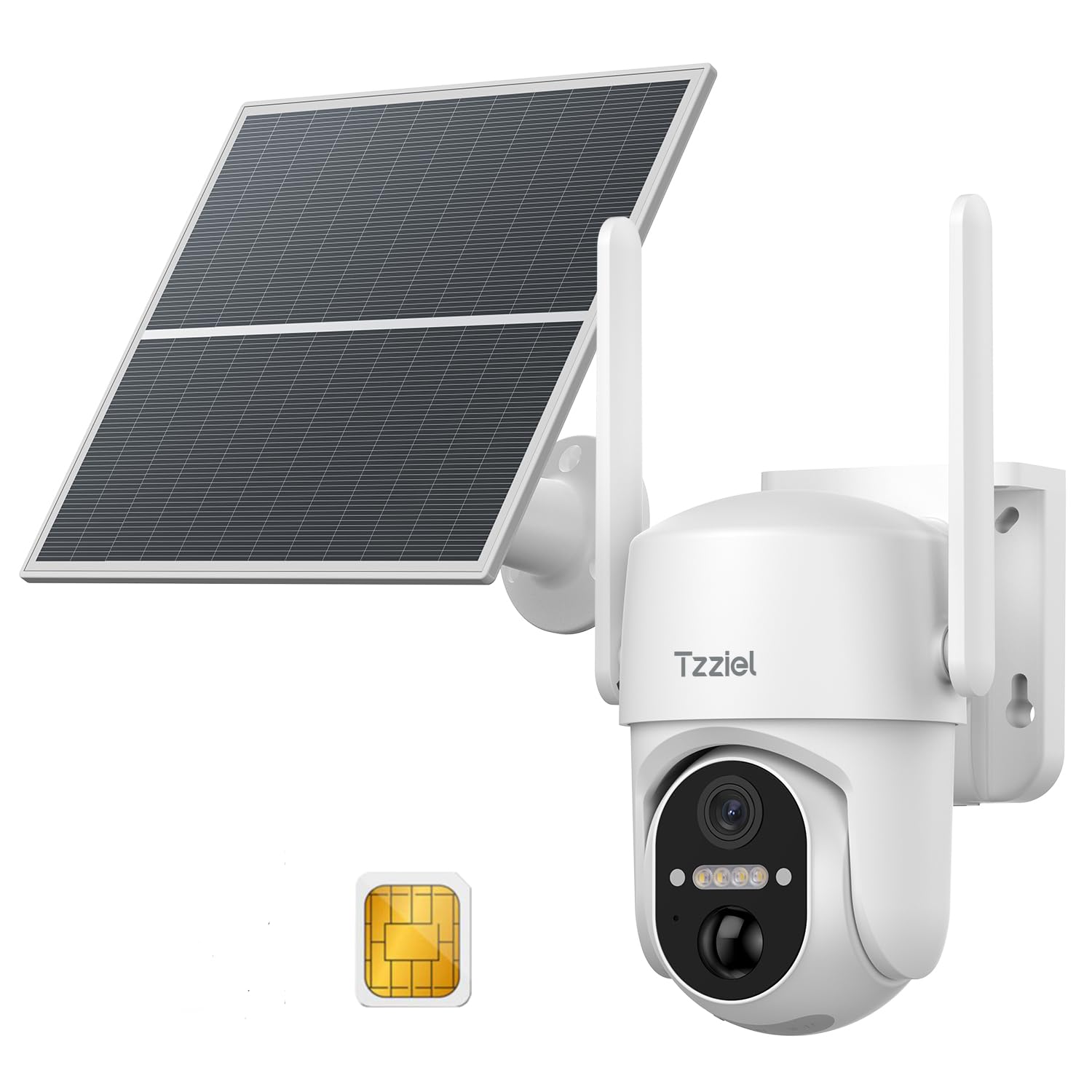 3G/4G LTE Camara Vigilancia Exterior Bateria Solar, 2K Camara Vigilancia con Visión Nocturna Color, Detección de Movimiento, Sirena, Audio Bidireccional, IP66, con Tarjeta SIM