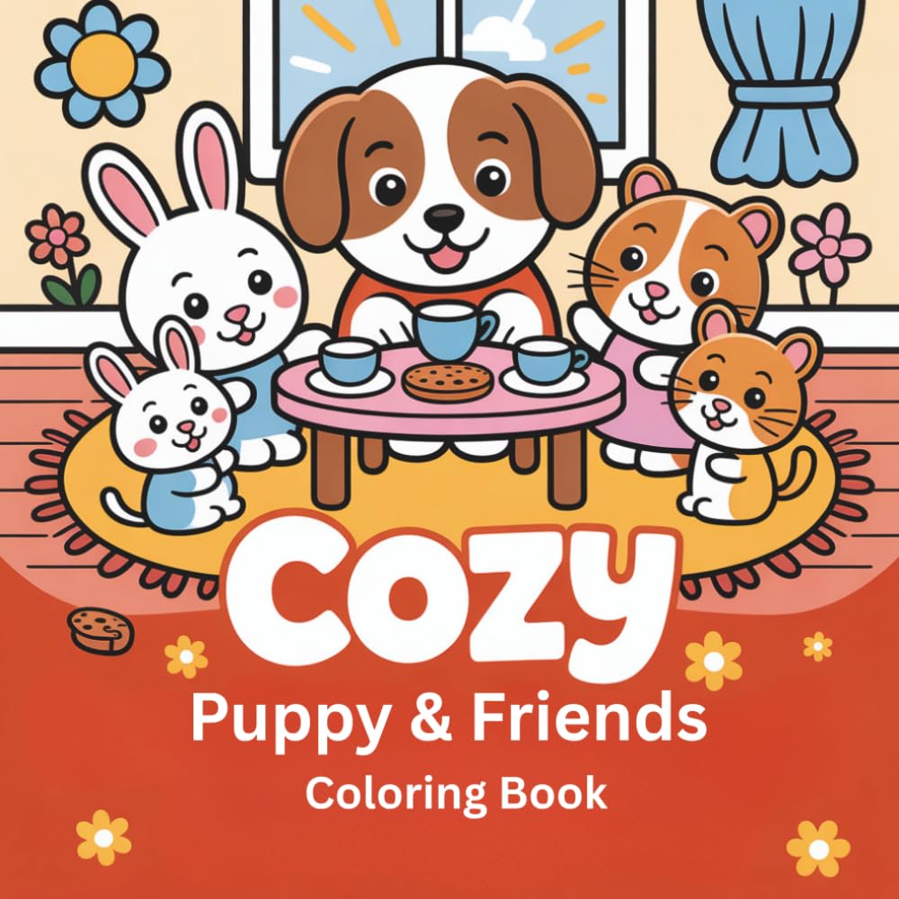 Cozy Puppy & Friends Coloring Book: 50+ Cute and Cozy Puppy Coloring Pages with Playful Dogs, Sweet Animal Friends, and Happy Home Scenes | Bold and ... Adults (Cozy Animal Friends Coloring Series)