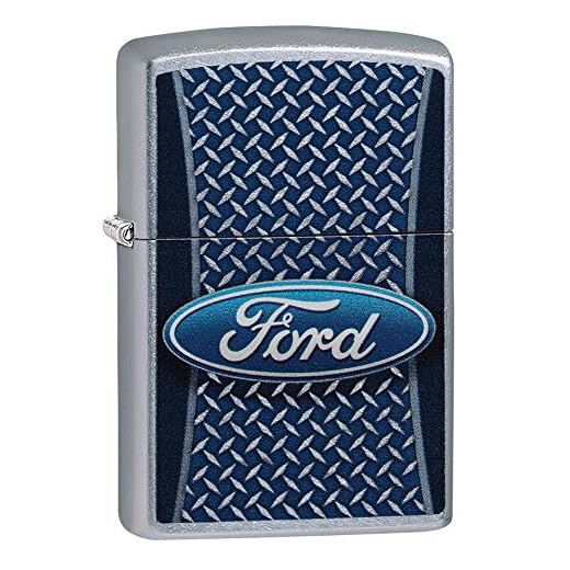 Zippo Ford Logo Pocket Lighter, Street Chrome