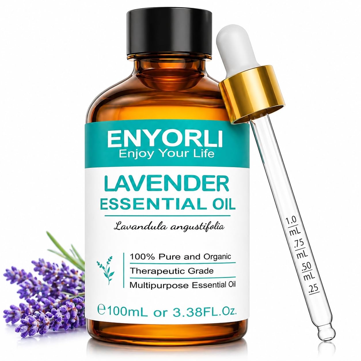 Aceite Esencial de Lavanda 100ml Aceite de Lavanda Matural Favorece el Sueño Orgánico Sin diluir Relajación Masaje Corporal Cuidado de la Piel Difusor Baño