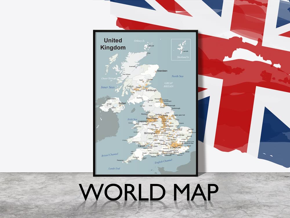Amazon.co.jp: Hotdogger イギリス 地図 MAP ポスター 大型