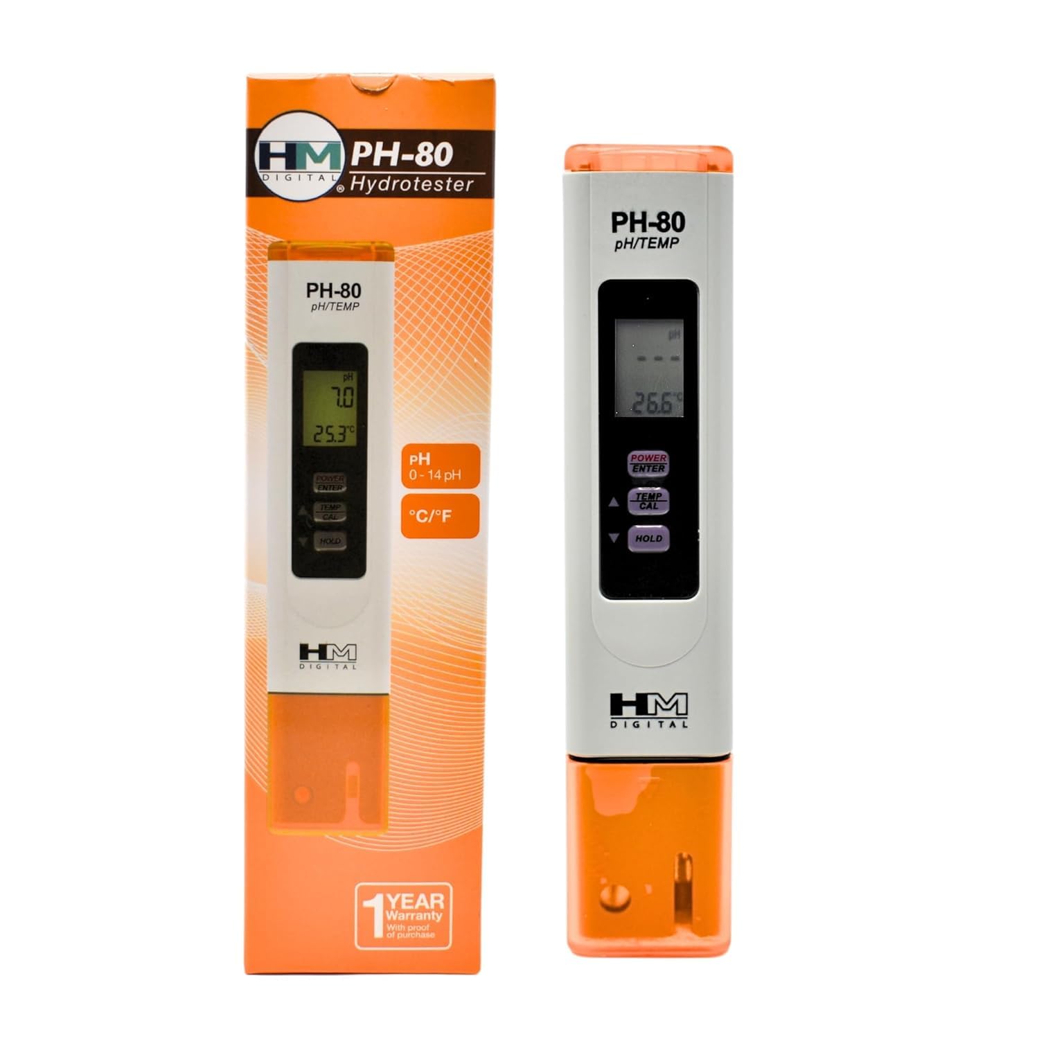 HM Digital PH-80 Professional Water Quality Meter, Digital pH and Temperature Tester, LCD Display, 0-14 pH Range, Waterproof Design-image-34