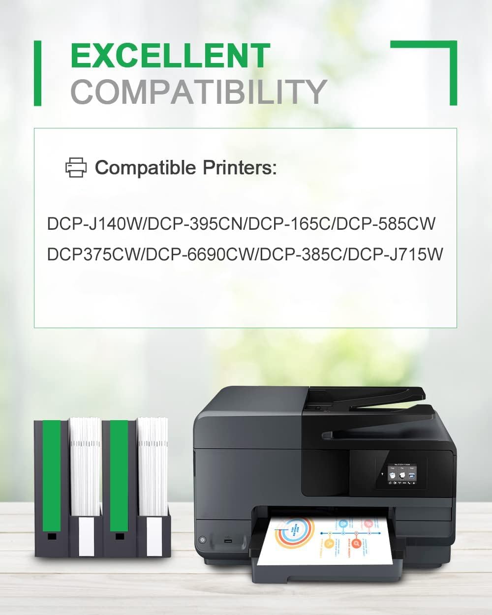 Compatible LC65 LC61 Ink Cartridges 5-Pack|5BK Replacement for Brother MFC-490CW MFC-495CW MFC-J615W MFC-790CW Printers image 2
