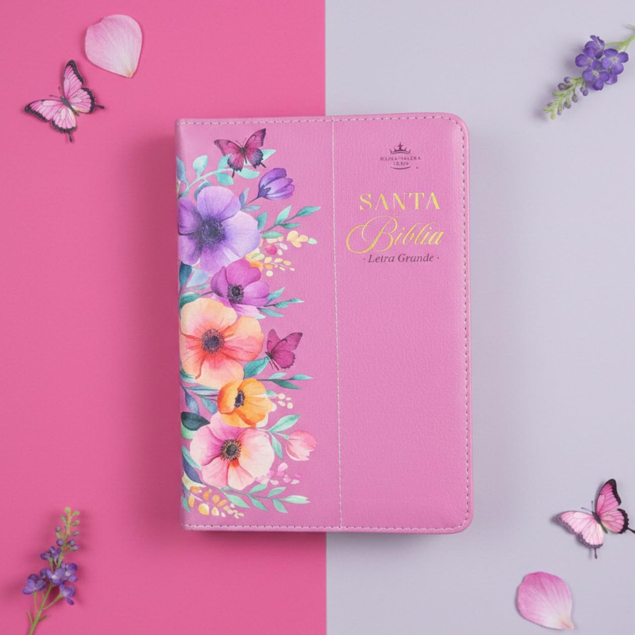 Biblia para Mujer Portatil Reina Valera 1960 Letra Grande 12 puntos con Cierre imit piel mauve fantasia floral con indice y canto floral      Imitation Leather – January 24, 2026