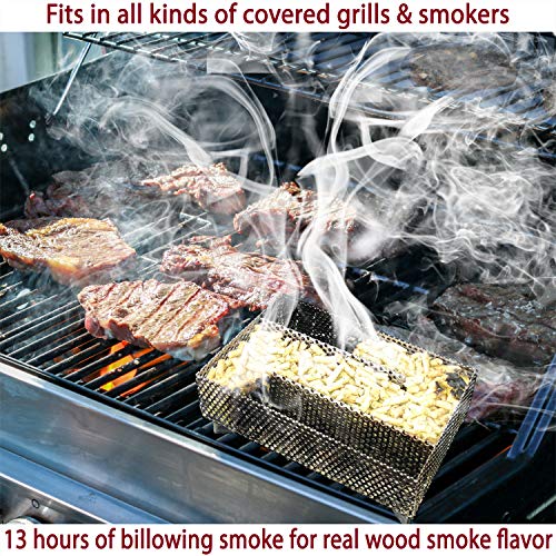 Kaduf Pellet Smoker Tray 5" X 8" - 12 Hours Of Billowing Smoke, Perfect For Hot And Cold Smoking Meat, Fish, Cheese With Wood Pellets – Works In Any Type Of Grill Or Smoker, Free Ebook Smoking Recipes #TOP6