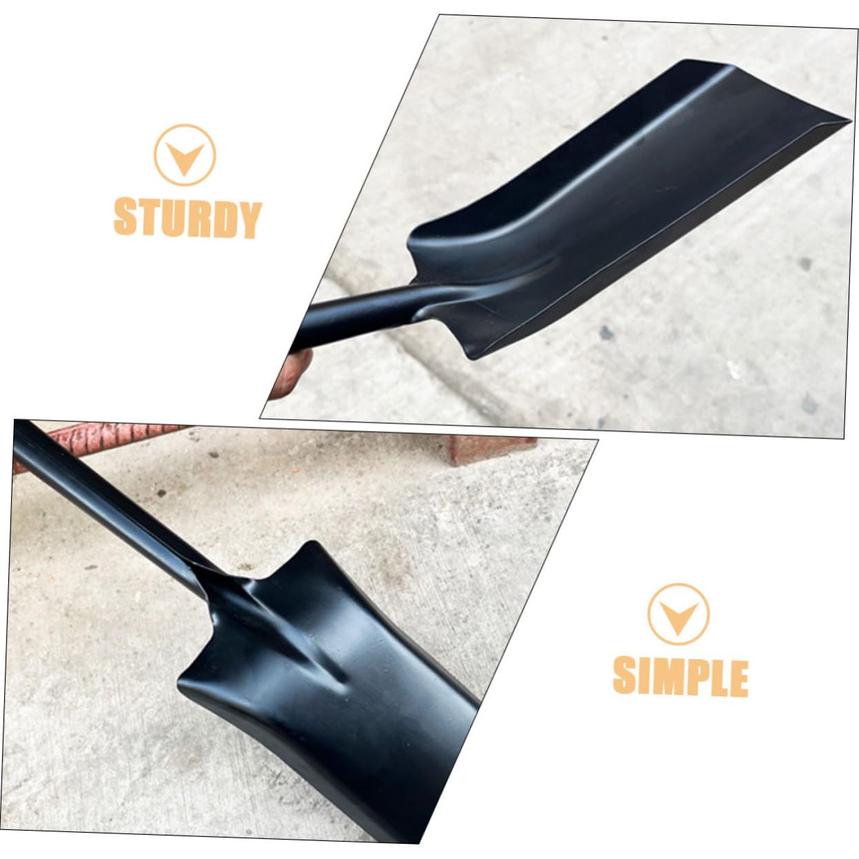 POPETPOP 2 Pezzi Set Di Coltivatori Da Giardino Pala in Ferro Mini Attrezzo Da Giardinaggio Per Diserbo Rimozione Della Neve Uso Esterno