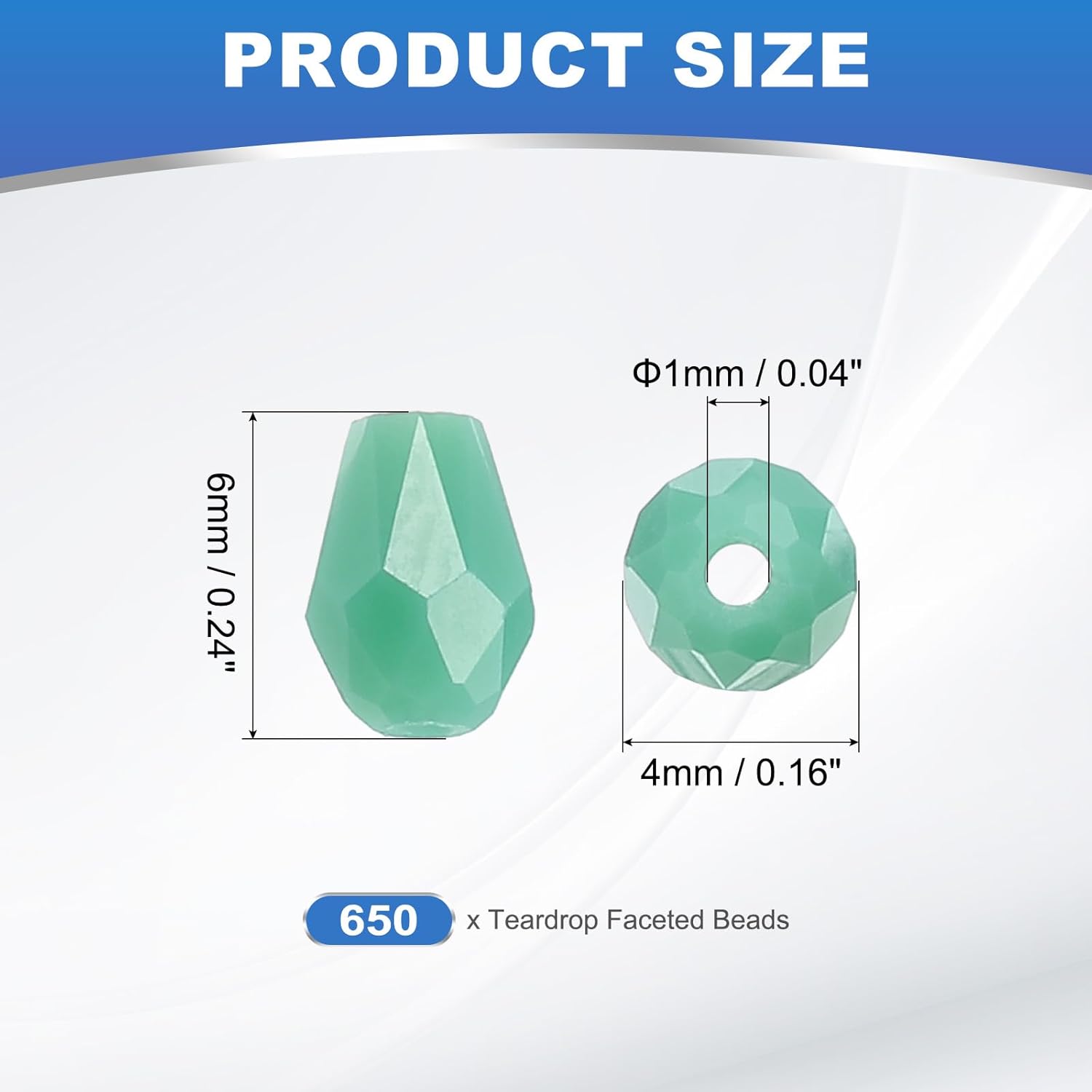 PATIKIL Teardrop Faceted Beads, 650 Pcs Blue Green Bicone Birthstone Bead Glass Crystal Assortments Vertical Hole Shape for DIY Crafting Bracelet Necklace Jewelry Making, 4x6mm - Image 2