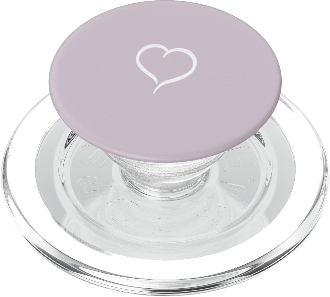 Pastell Purple / Lavender Hand Drawn Heart Minimalist Love PopSockets PopWallet for MagSafe