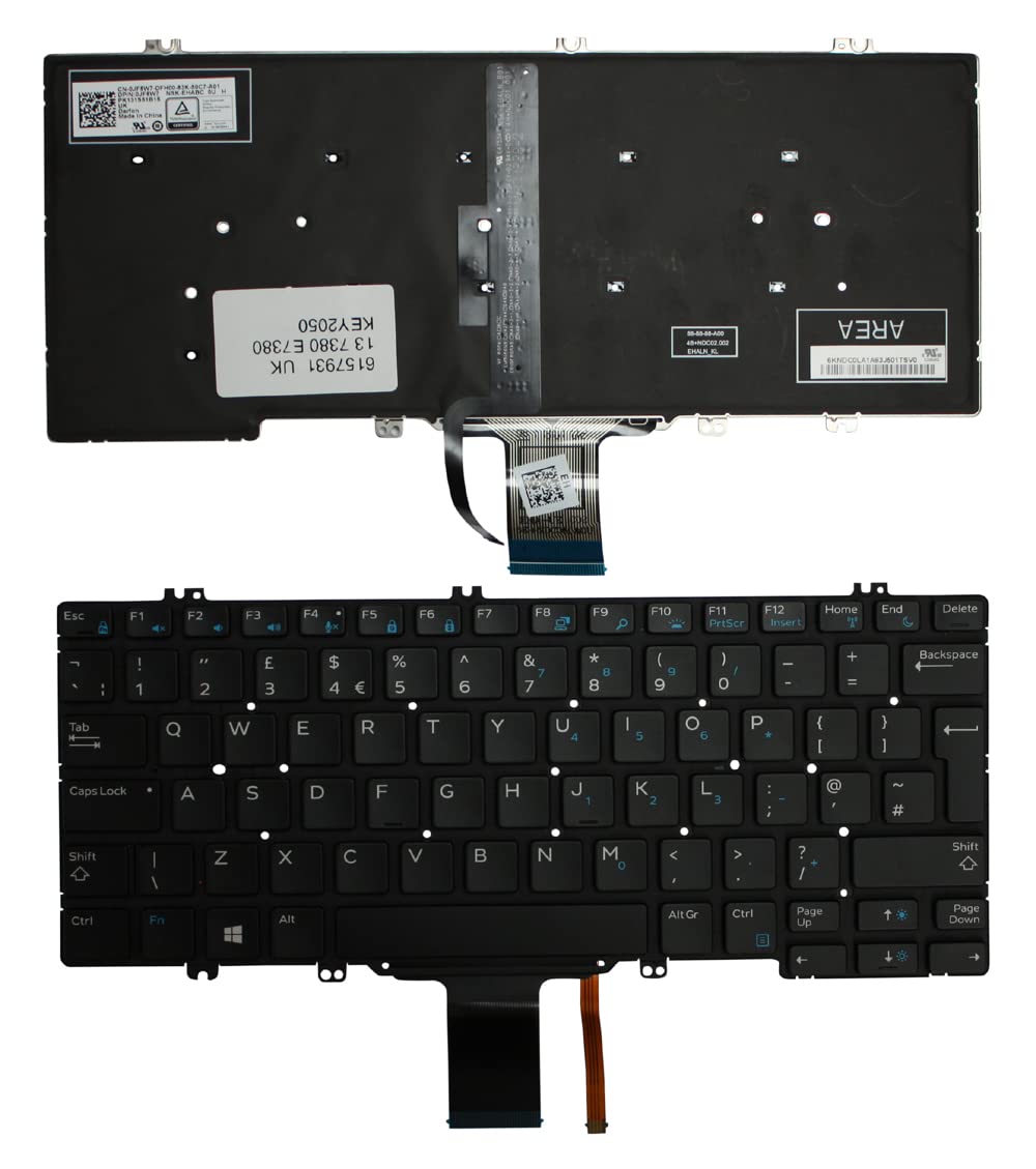 Clavier de remplacement ordinateur portable Dell 0JF8W7 noir rétro-éclairé PC - 2