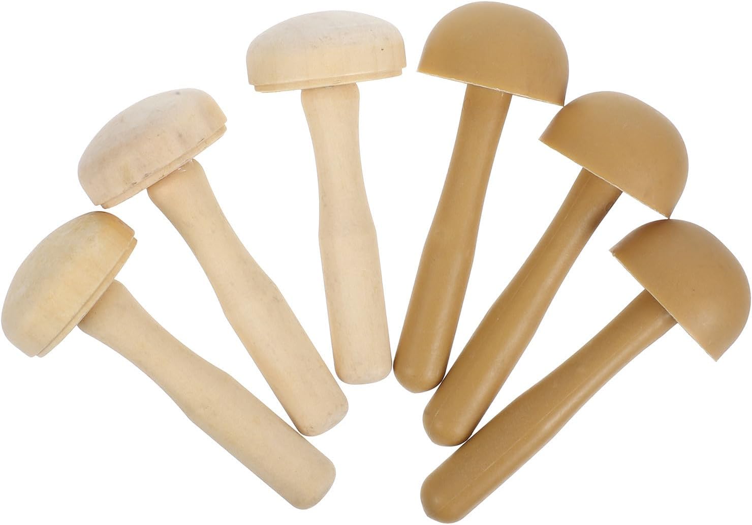 6pcs Wooden Mushroom Printmaking Rollers for Student Art Projects