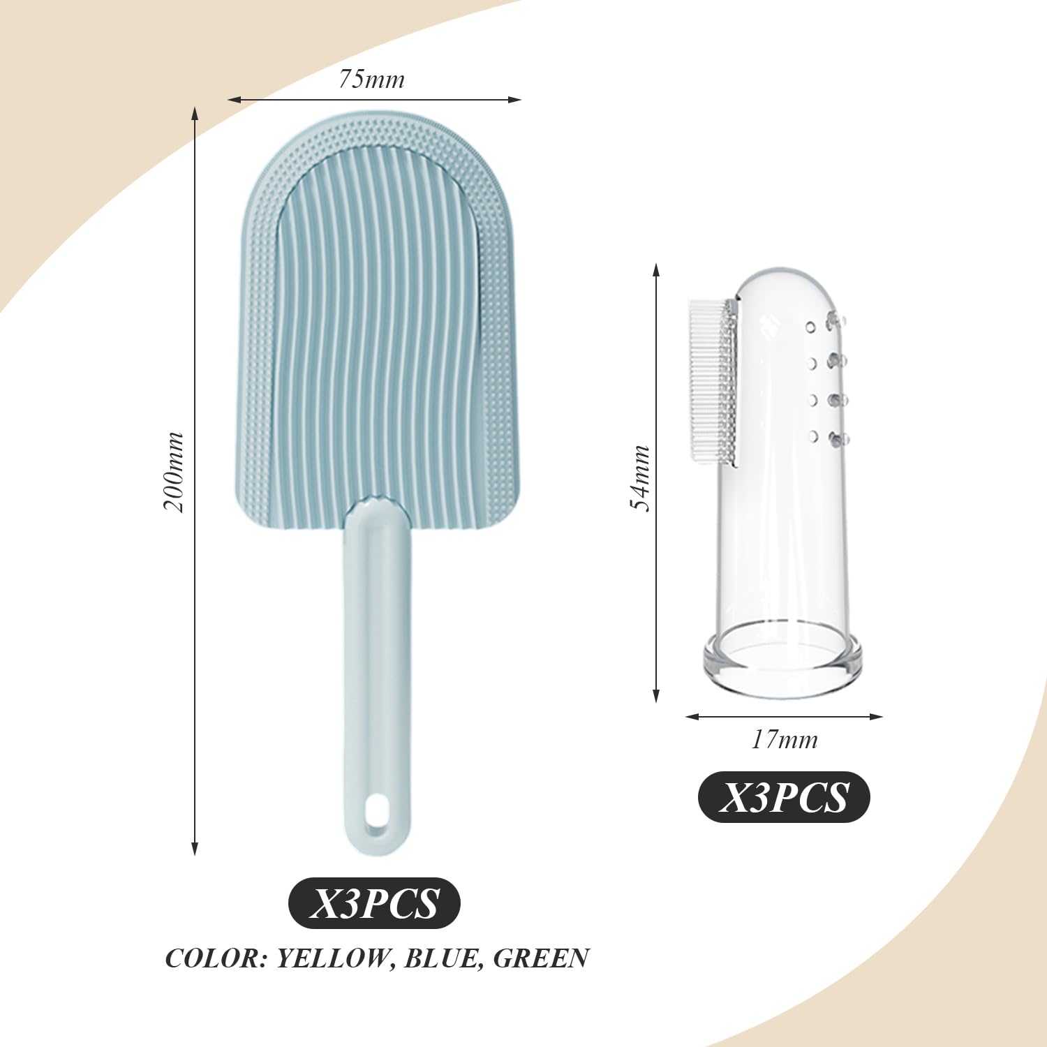 WUFGWBD 3 Pieces Of Double-Sided Shavers And 3 Pieces Of Silicone Toothbrushes, Pet Hair Cleaning Tools, Pet Grooming Combs - Image 2