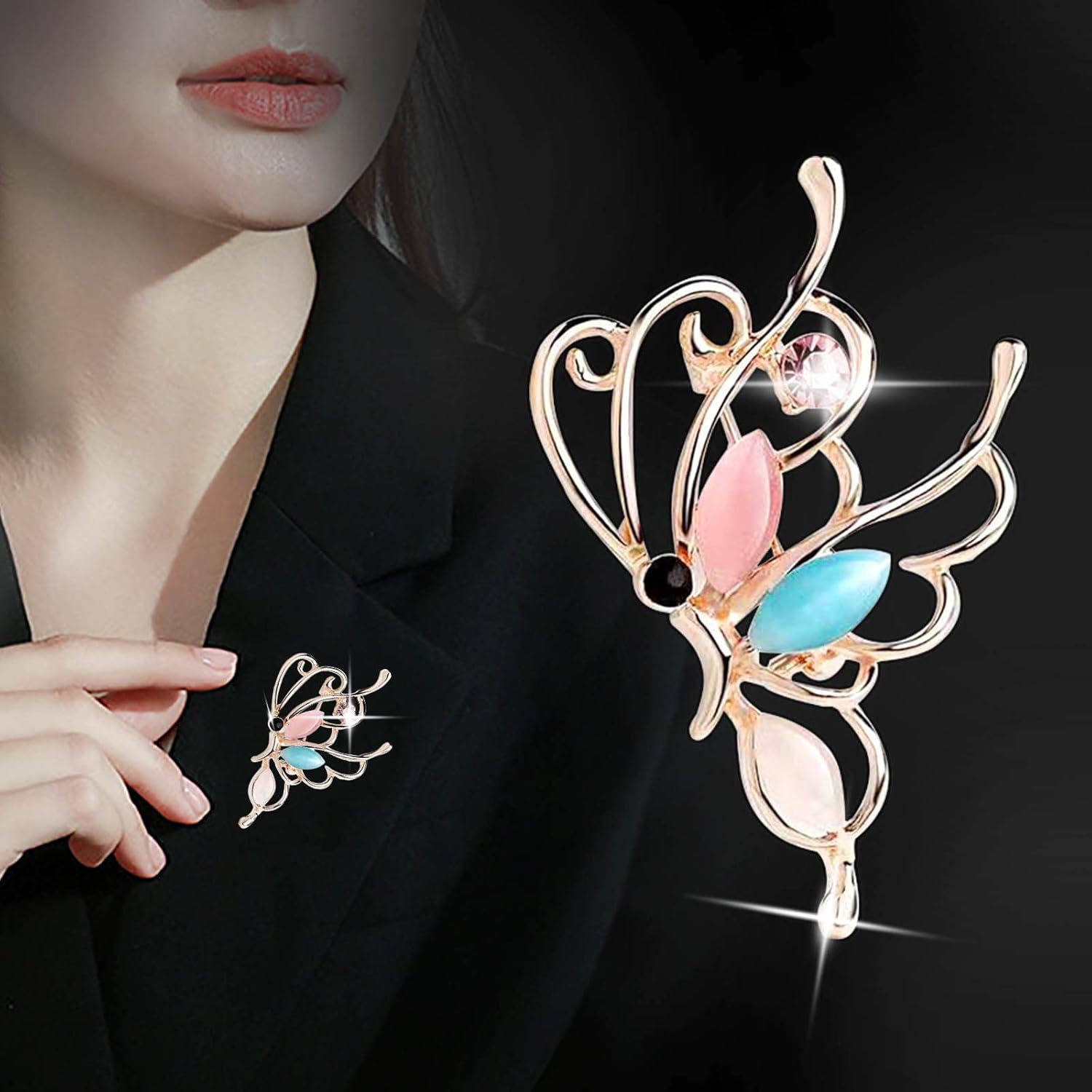 KristLand Libelvormige broche met fonkelende kristalsteen witgoud verguld, sieradenaccessoires, geschenkdoos, libelspelden voor vrouwen en meisjes, kristal