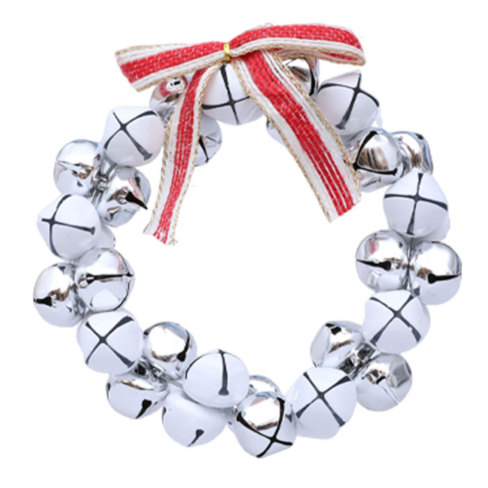 Xjdzineq Christmas Tree Hanging Bells Decoration 12cm Metal Hanging Ornament for Mantels Front Door Wreath and Wrapping Metal Ornament for Front Door Mantels Festival Celebration