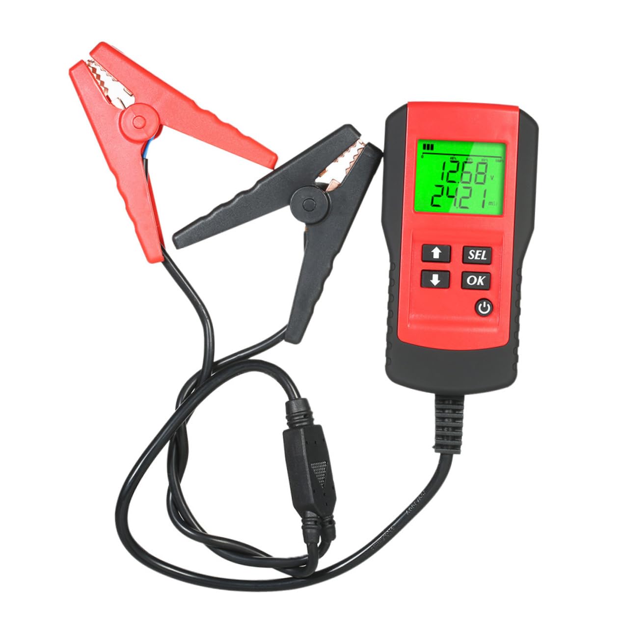 Zerodeko Car Battery Tester Automotive Battery Analyzer for Passenger Cars Accurate Voltage Resistance Indicator Compact Durable Design Easy to Store Carry