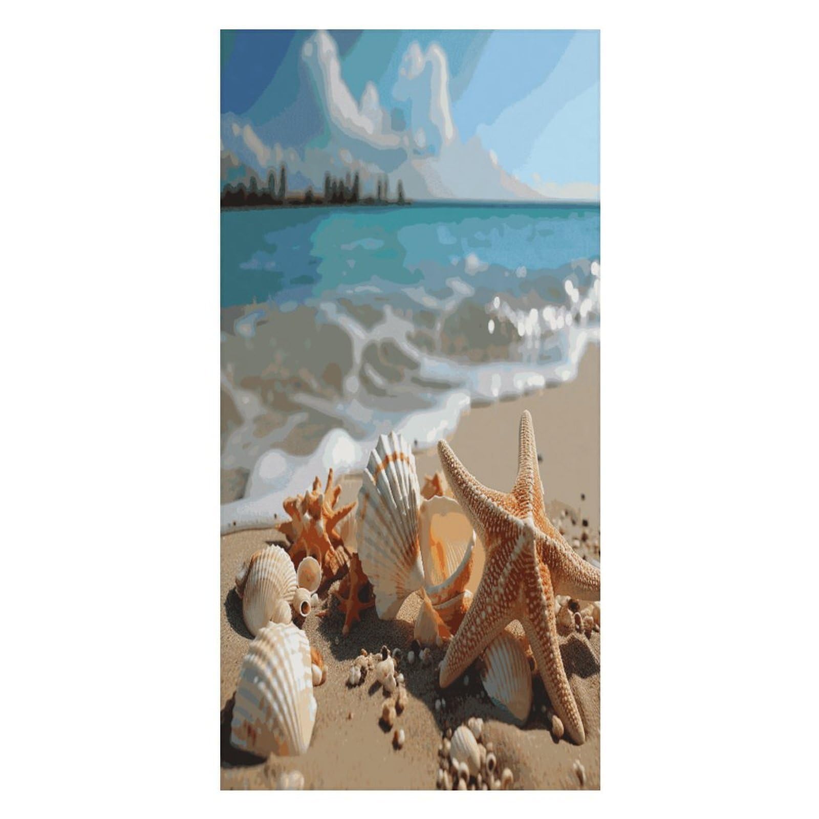 Adfgyerh Unisex Style Seashells Starfish On Beach Bath Towels Beach Towel Lightweight Quick Dry, Bath Towel For Travel Sports Pool Swimming Bath Camping Yoga Adults160x80cm