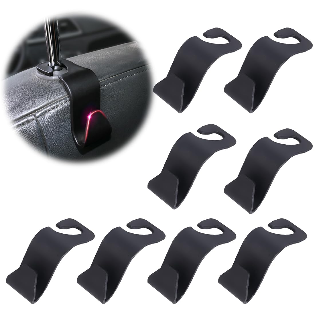 4 Pezzi Ganci Per Poggiatesta Auto - Organizzatore Per Sedile Posteriore, Porta Borse E Bottiglie - Foto 6