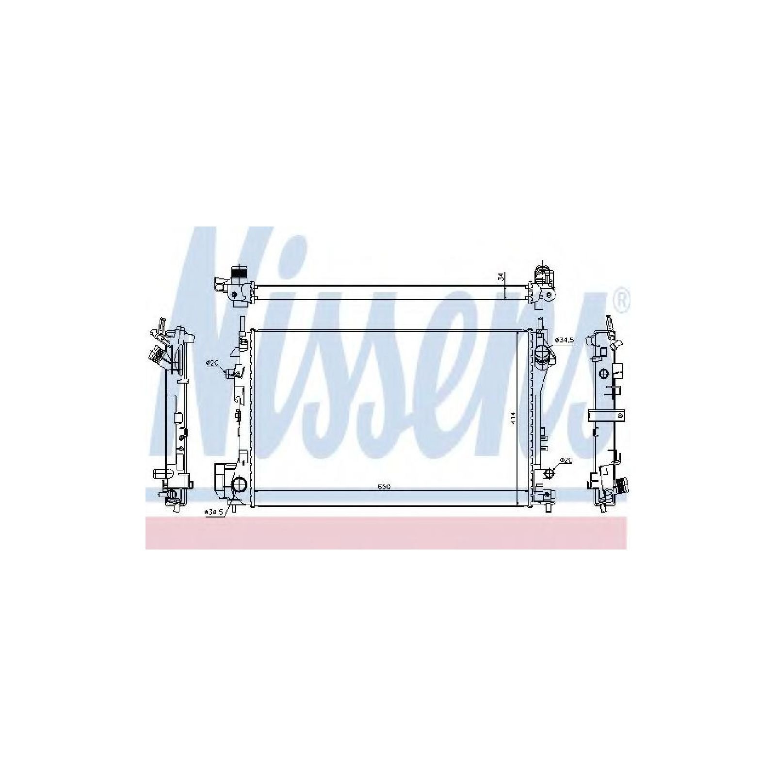 NISSENS-OE 630742 Radiator, engine cooling for OPEL,VAUXHALL