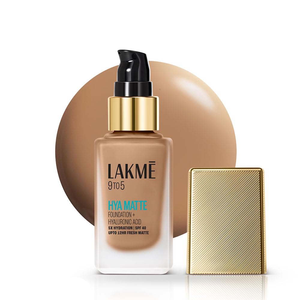 Lakme 9to5 Hya Matte Foundation + Hyaluronic Acid Warm Caramel - 25ml