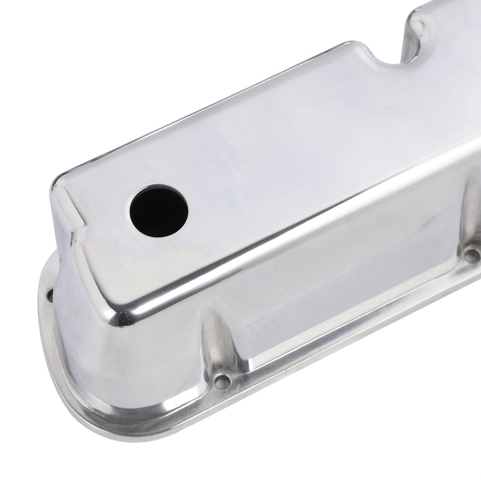 2 szt. Pokrywa Zaworów Silnika 8440 Polerowana Aluminiowa Pokrywa Zaworów z przelotką do SB 289 302 351W SBF Silnik Aluminiowy Zestaw Pokrywy Zaworów