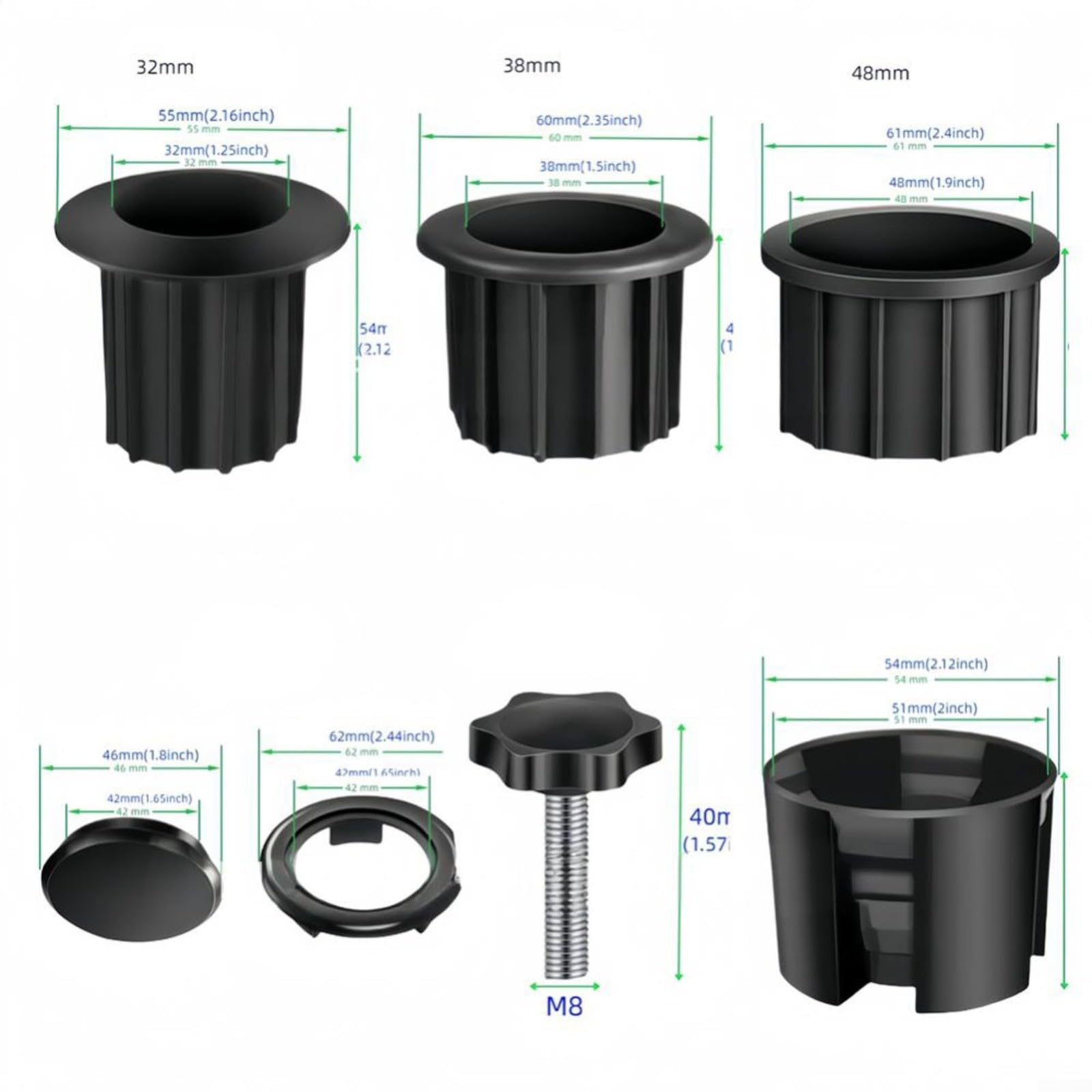 Adattatore Per Ombrellone, Accessori Di Supporto Per La Base Dell Con 3 Anelli Riduttori Set Di Supporto Per La Base Manicotto In Plastica Viti Di Fissaggio Per Ombrellone Da Giardino 95194771