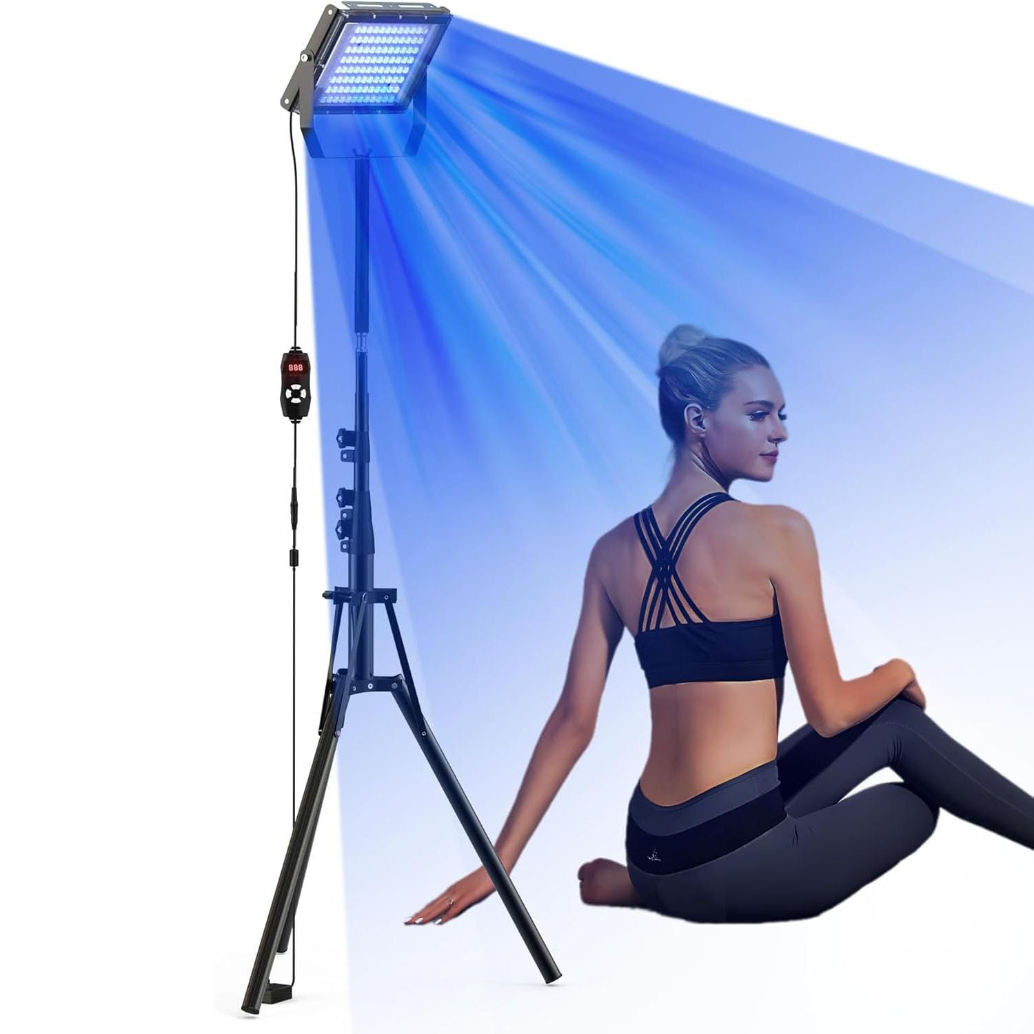 Lampa Do Opalania Terapia Światłem, Lampa Słoneczna Do Twarzy I Ciała Z Uchwytem Regulowanym W Zakresie 360°, 5 Poziomami Energii I 2 Trybami Świecenia, Czas Ustawiony Na 5-30 Minut Dla Skóry Pszenic