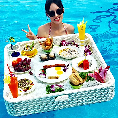 GKJHTED Mesa y Barra Flotante de Lujo, Bandeja Flotante Cuadrada para Piscina, Placa Flotante de Piscina para Bancos de Arena, spas y Fiestas, 31.5x31.5x5.11 Pulgadas
