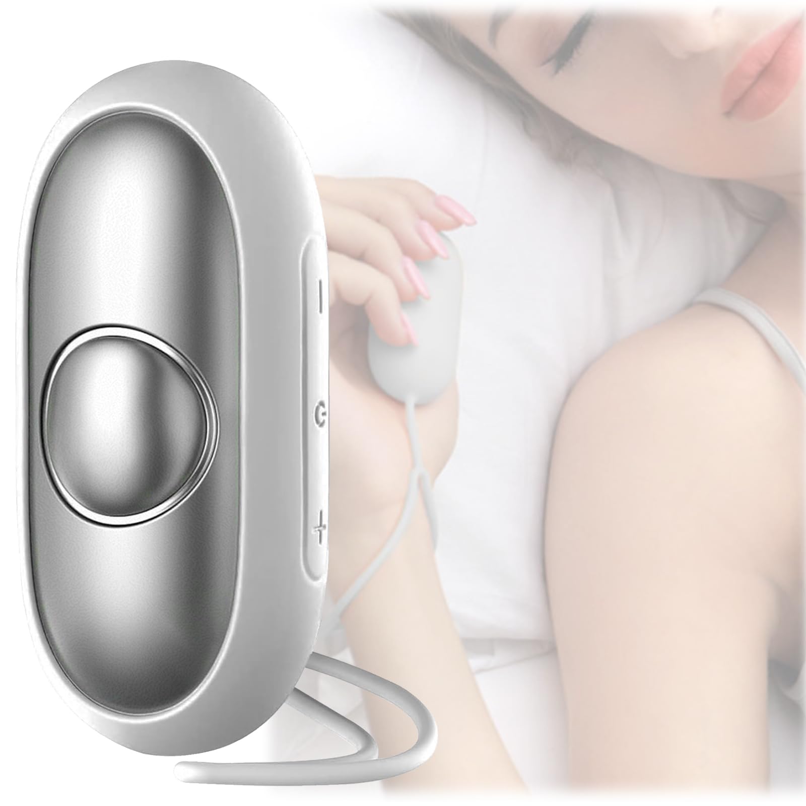 Domigard Sleep Aid Device, Anxiety Relief for Adults USB Rechargeable Microcurrent Calm Palm Sleep Instrumen, Portable Sleep Aids for Insomnia Relief, Relieve Anxiety and Stress(Silver)