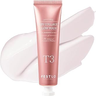 PESTLO Baby Collagen Glow Mask - Korean Peel Off Mask Skincare Infused with Reallagen/T3 Vegan Collagen, Aginon, Volufiline, for Elasticity, Firmness, Glow Skin, & Optional Overnight Use, 1.69 fl.oz