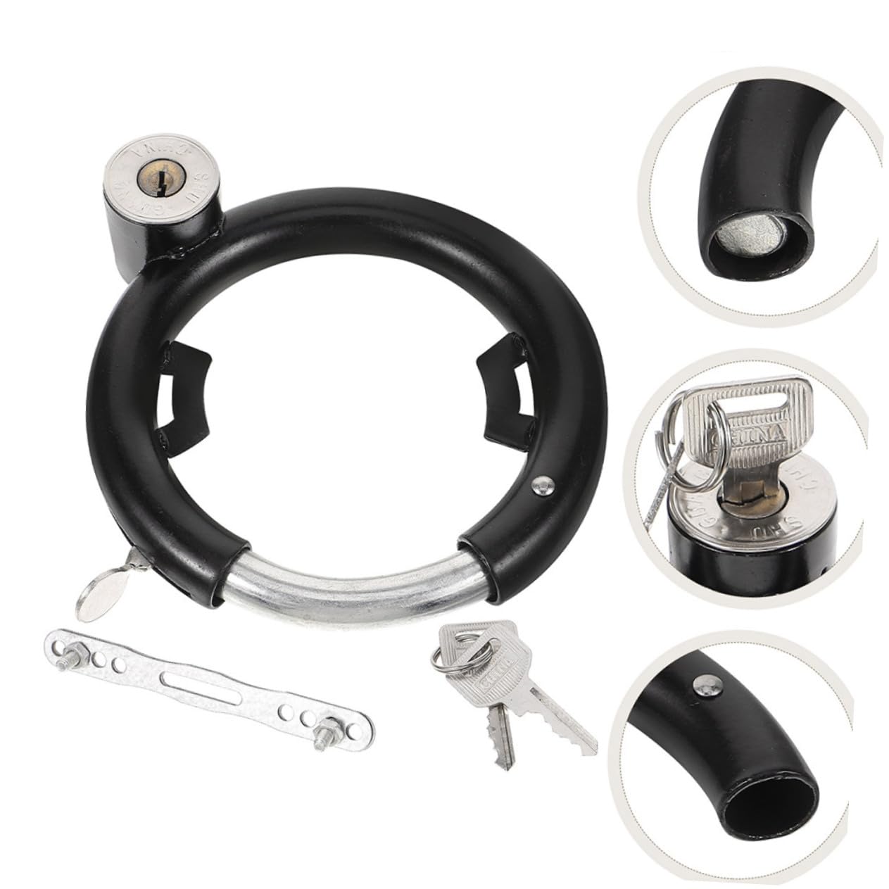 3 Juegos de Candados de Seguridad para Bicicleta en Acero Inoxidable Negro, Resistentes al Desgaste y Antirrayas, para Bicicleta de Carretera