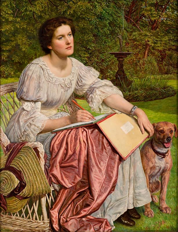 Impressions d'art William Holman Hunt : tableau vintage haut de gamme Mlle Gladys M. 60x90cm