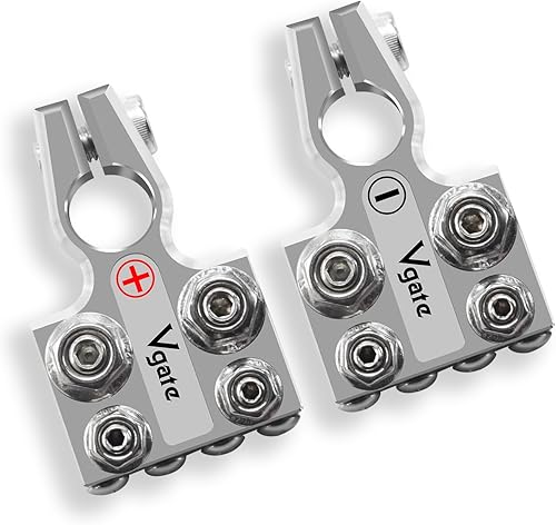 Miniatura 5 de Vgate Conector de terminal de batería de plomo ácido de 12 vías, soporte de orificios de varios tamaños, calibre 8AWG hasta 40 (XL), positivo y