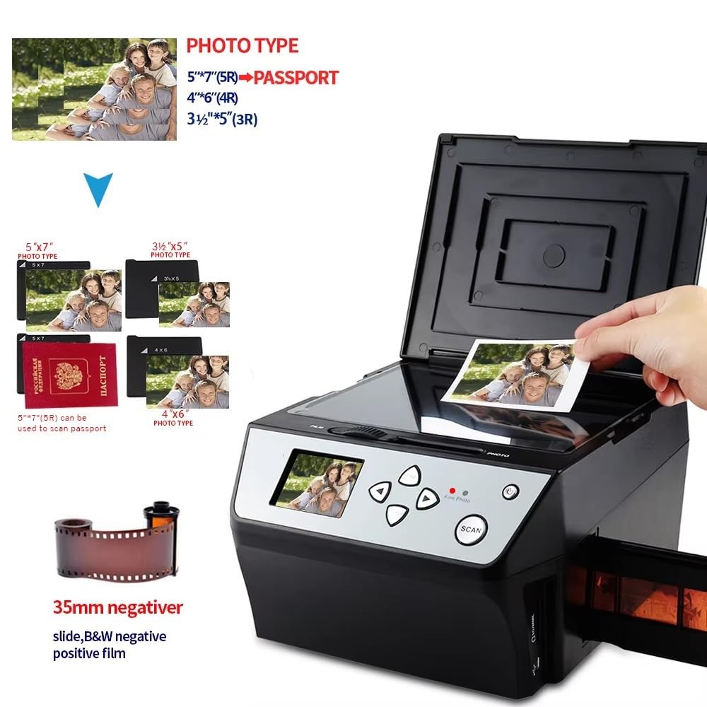 Scanner for diapositive 22 Mega Pixel 4 in 1 COMBO e scanner for pellicole digitali 135 Convertitore di negativi Foto 35mm(Only scanner)