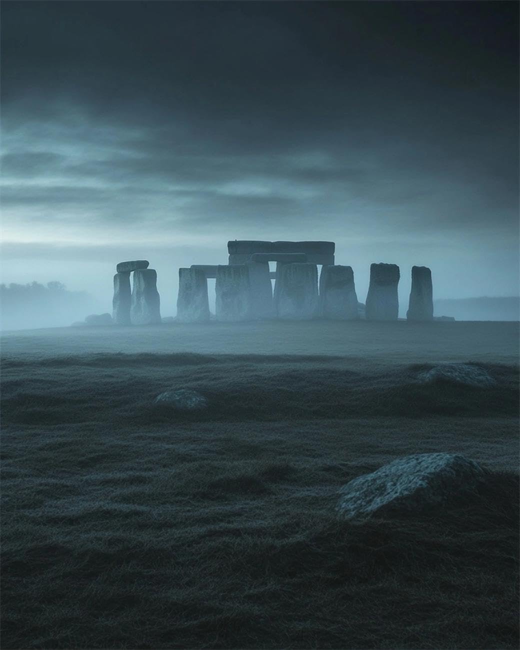 Cross Stitch With Beads Kit Stonehenge, Angleterre Paysage 9CT 50x70cm